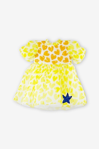 Yellow Organza Dress For Girls by Anaario