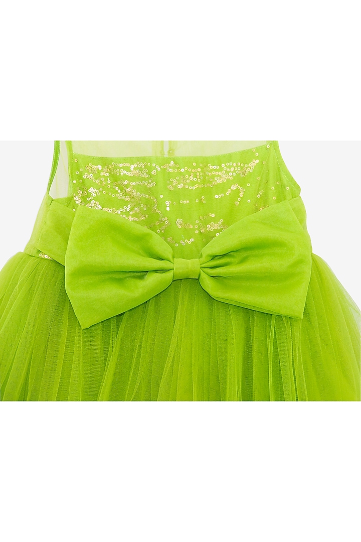 Green Net Dress For Girls by Anaario at Pernia's Pop Up Shop