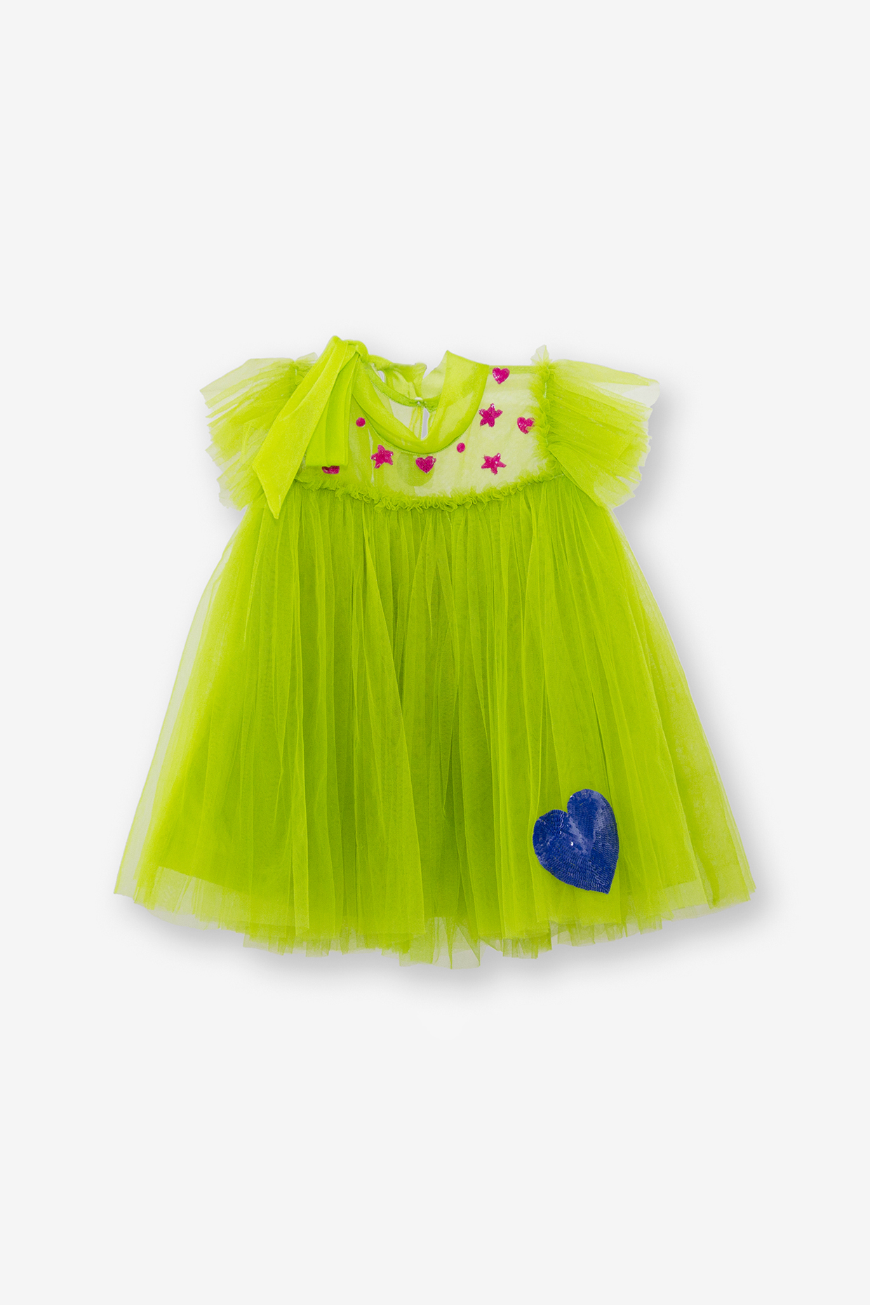 Green Net Dress For Girls by Anaario at Pernia's Pop Up Shop