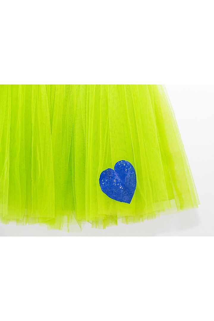 Green Net Dress For Girls by Anaario at Pernia's Pop Up Shop