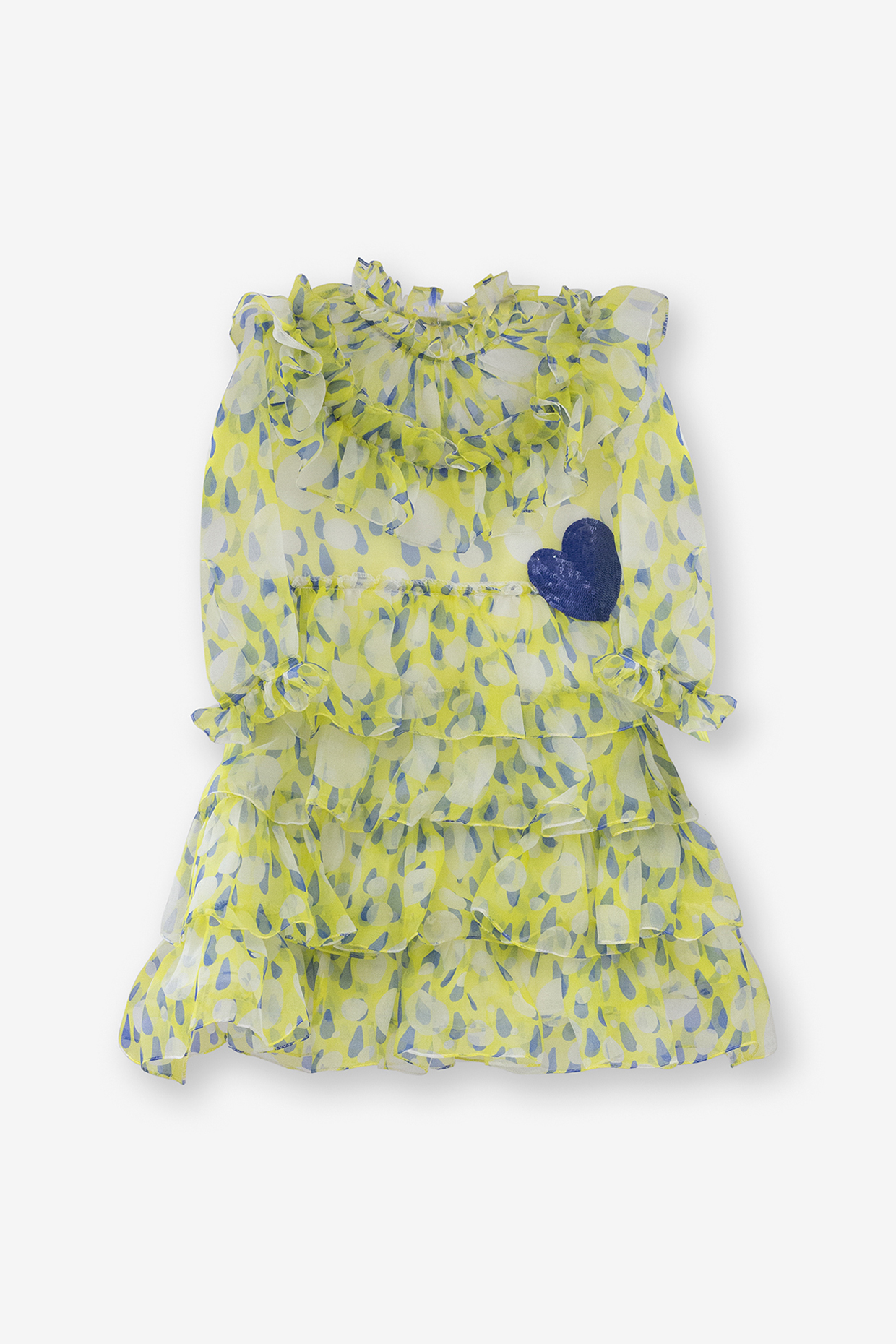 White Organza Printed Dress For Girls by Anaario at Pernia's Pop Up Shop