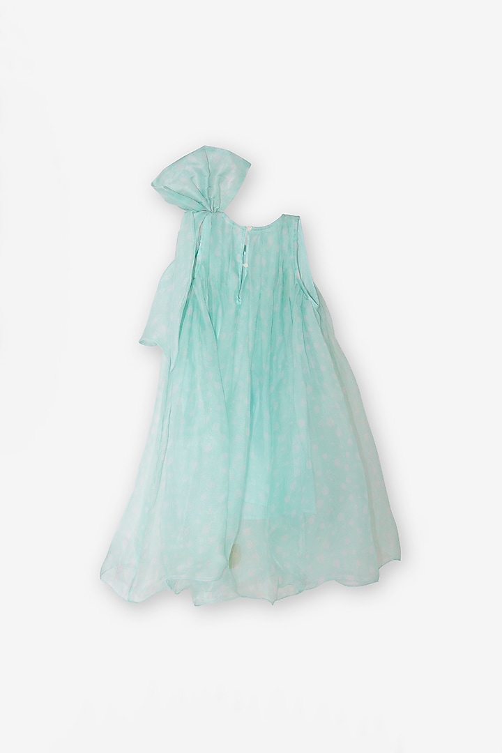 Aqua Blue Organza Dress For Girls by Anaario at Pernia's Pop Up Shop