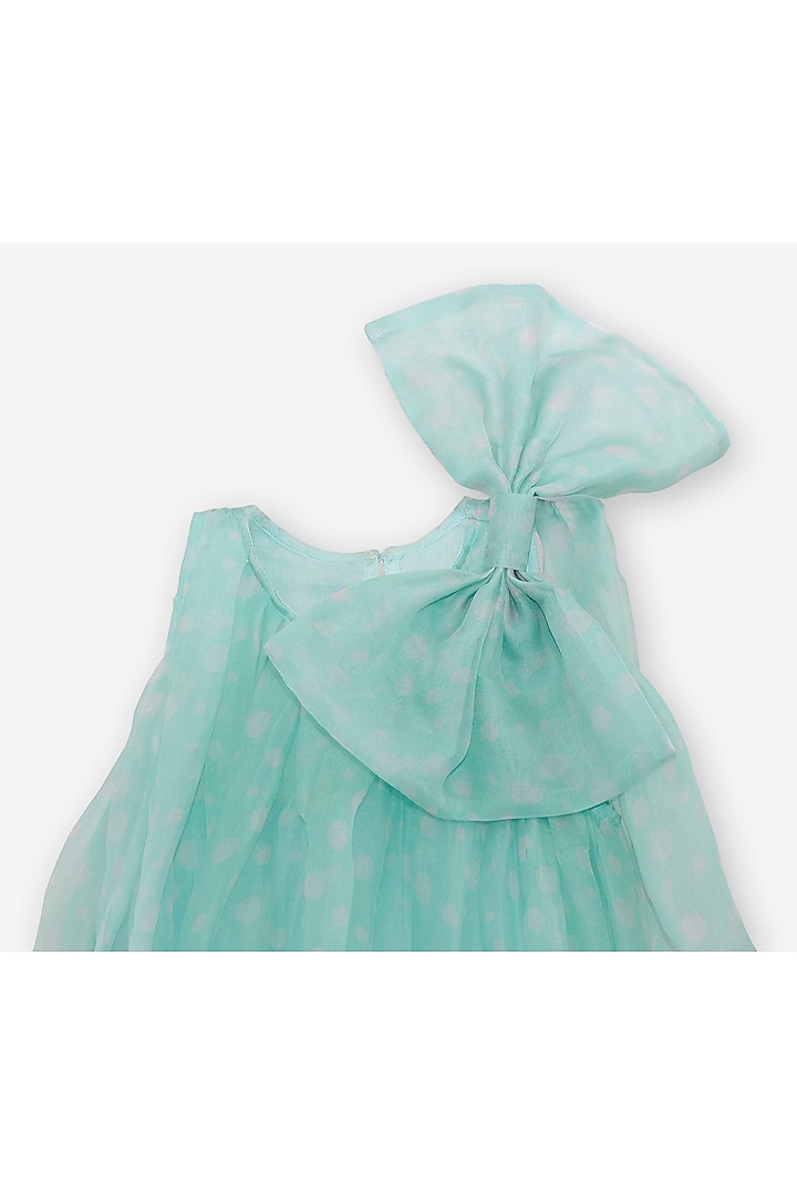 Aqua Blue Organza Dress For Girls by Anaario at Pernia's Pop Up Shop