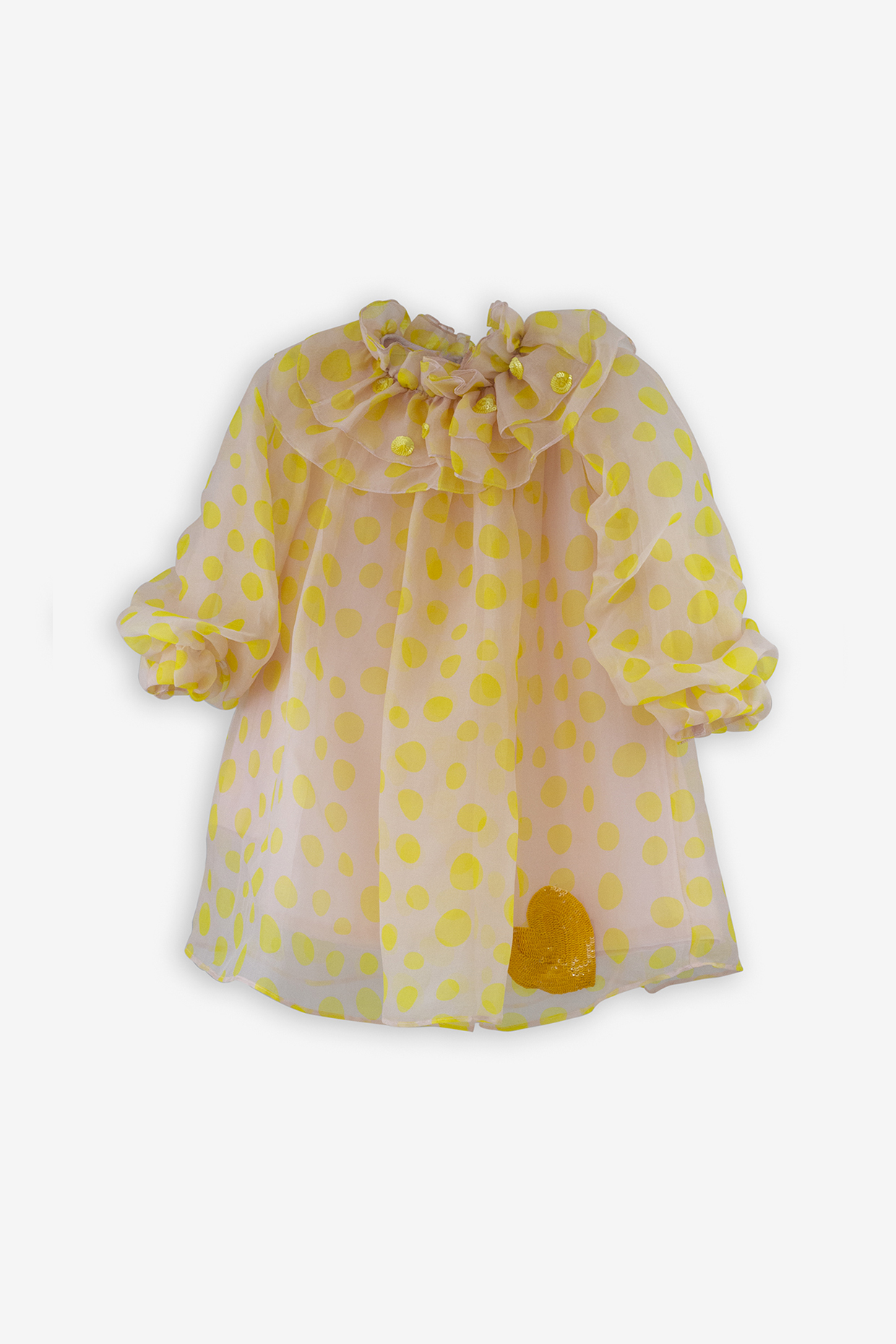 Yellow Organza Printed Dress For Girls by Anaario at Pernia's Pop Up Shop