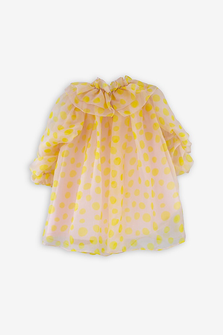 Yellow Organza Printed Dress For Girls by Anaario at Pernia's Pop Up Shop