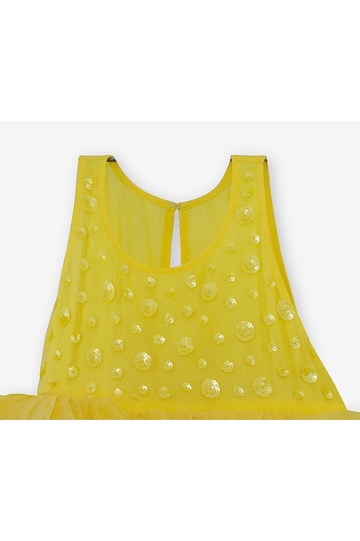 Yellow Net Dress For Girls by Anaario at Pernia's Pop Up Shop