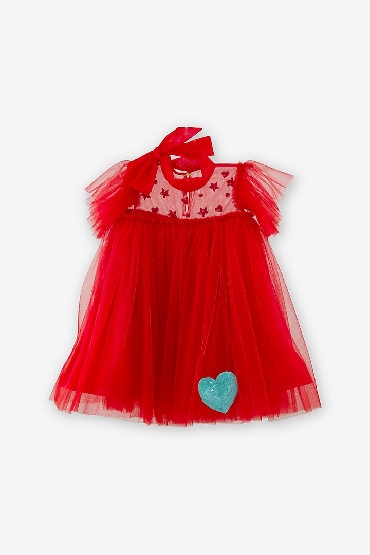 Red Net Dress For Girls by Anaario at Pernia's Pop Up Shop
