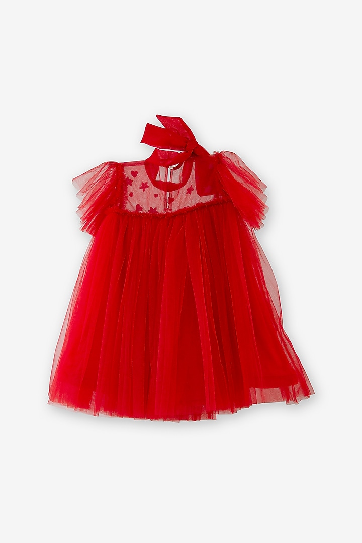 Red Net Dress For Girls by Anaario at Pernia's Pop Up Shop