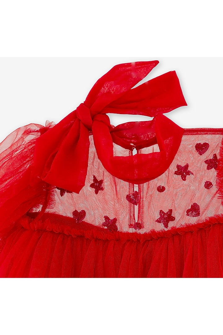 Red Net Dress For Girls by Anaario at Pernia's Pop Up Shop
