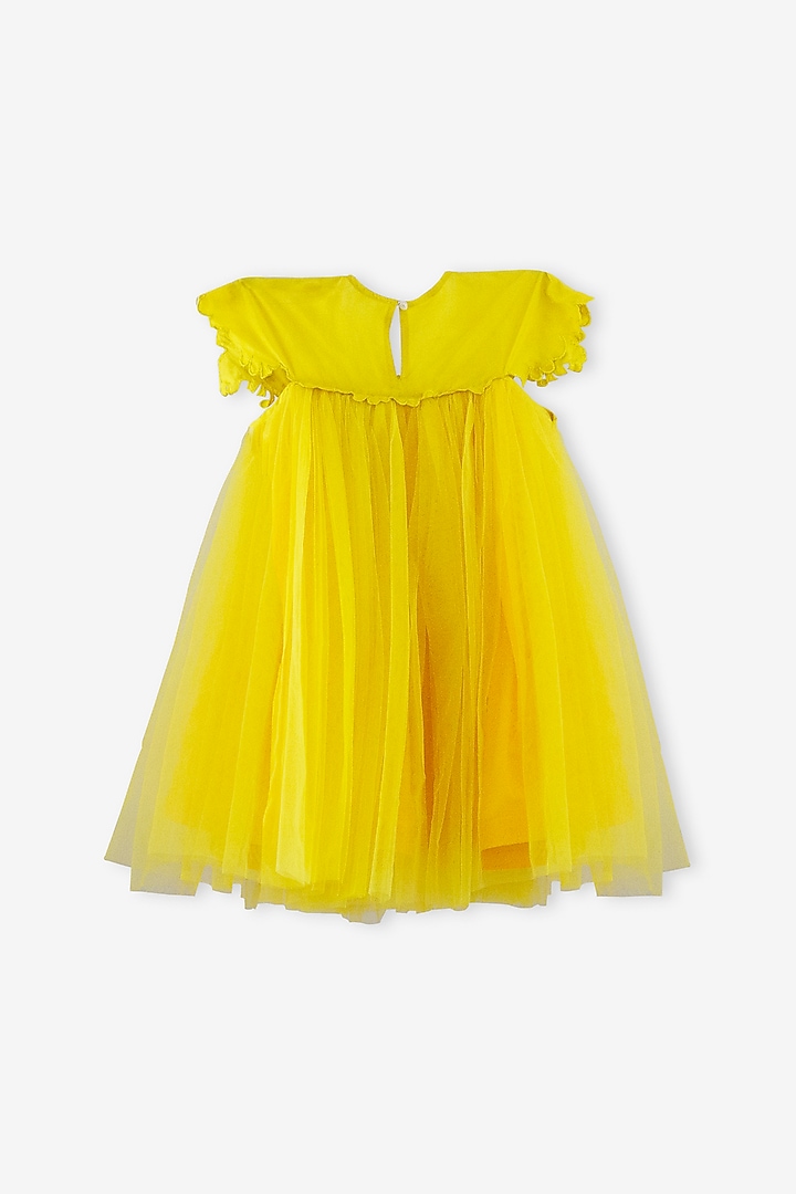Yellow Net Dress For Girls by Anaario at Pernia's Pop Up Shop