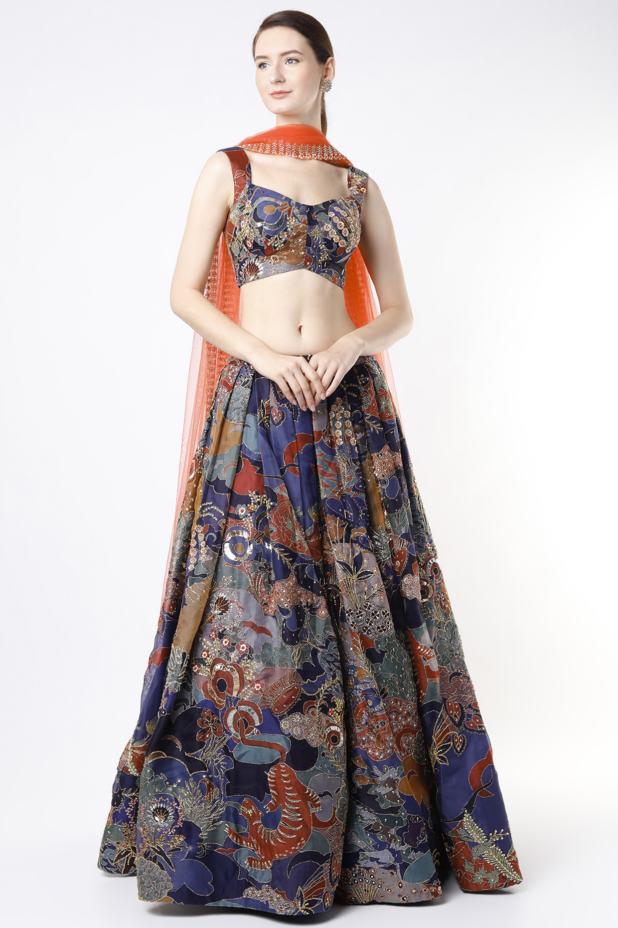 Violet Embellished Bridal Lehenga Set by Aisha Rao at Pernia's Pop Up Shop