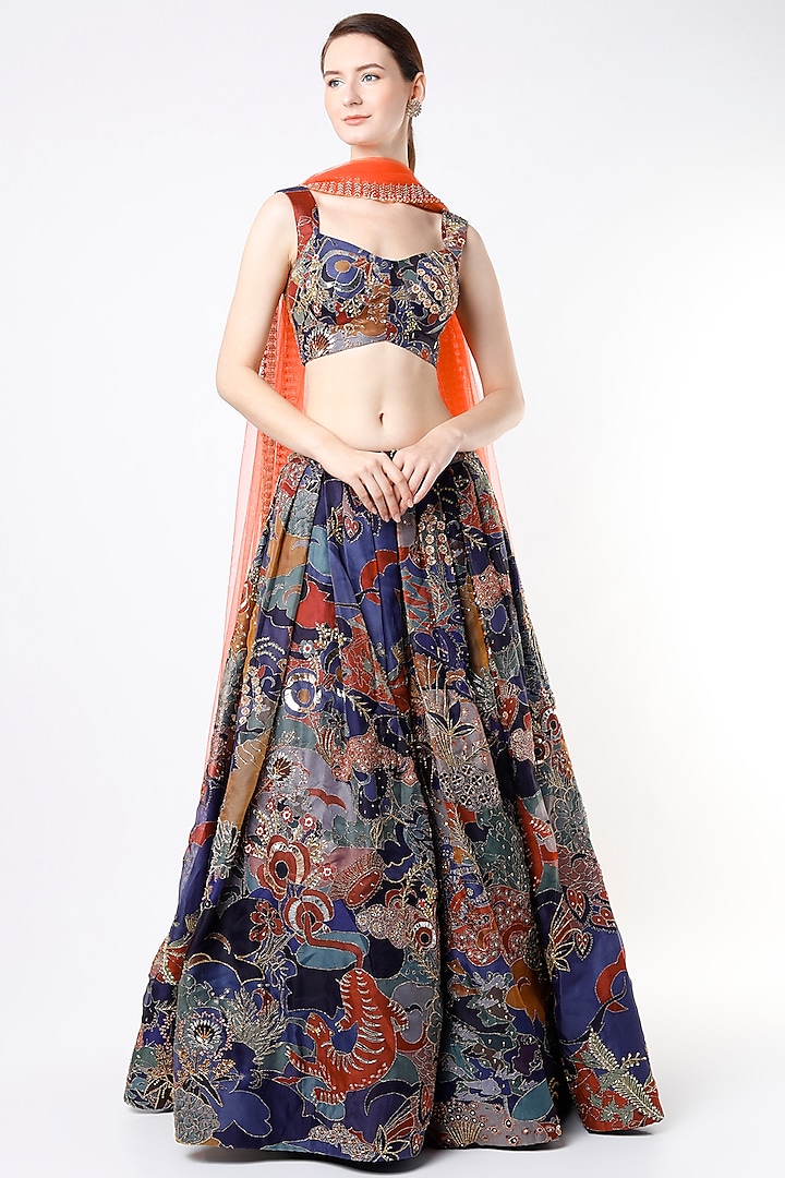 Violet Embellished Bridal Lehenga Set by Aisha Rao at Pernia's Pop Up Shop