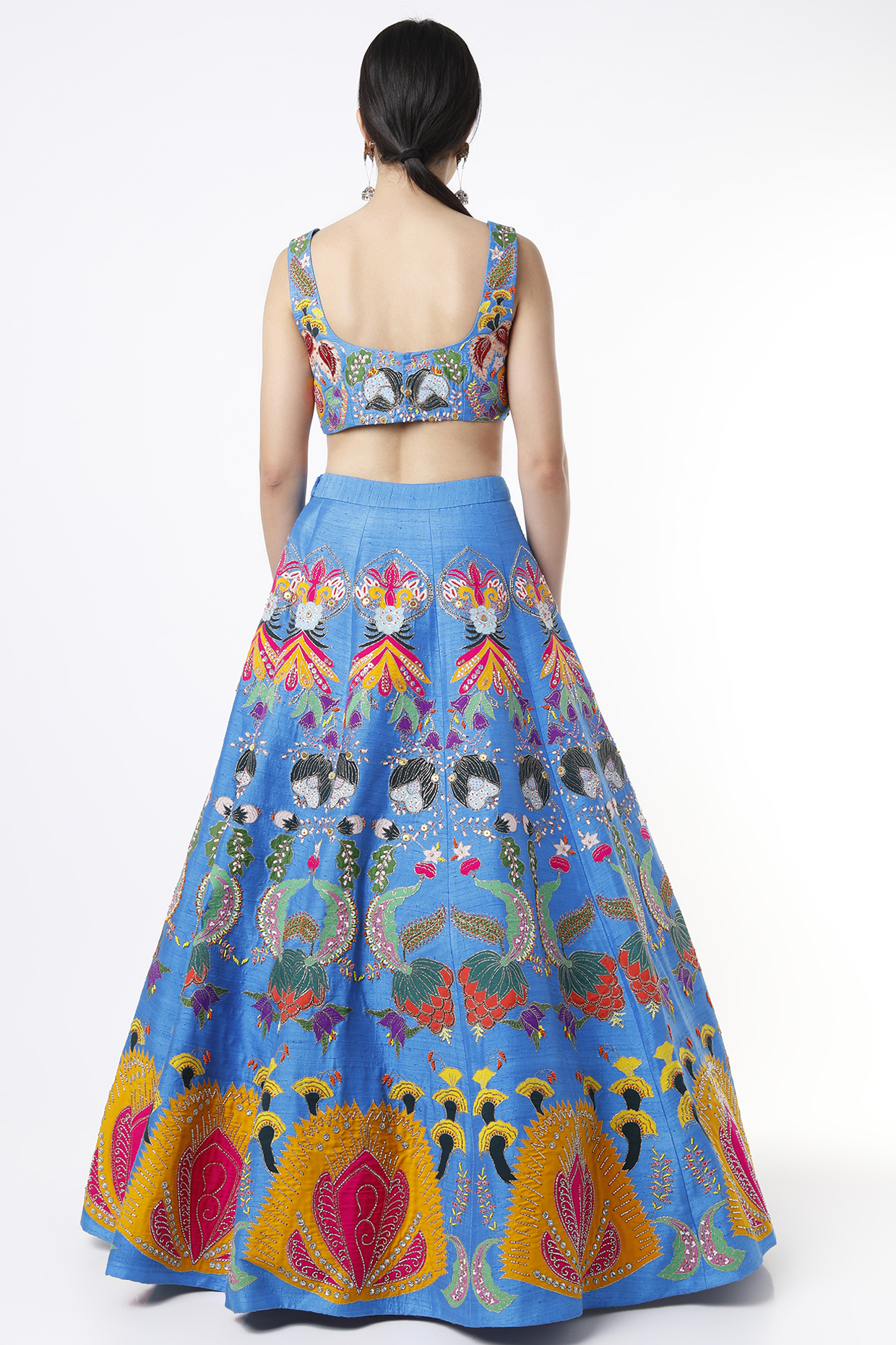 Aisha Rao Heroic Blue Embellished Lehenga Set for Women at Pernia s Pop Up Shop