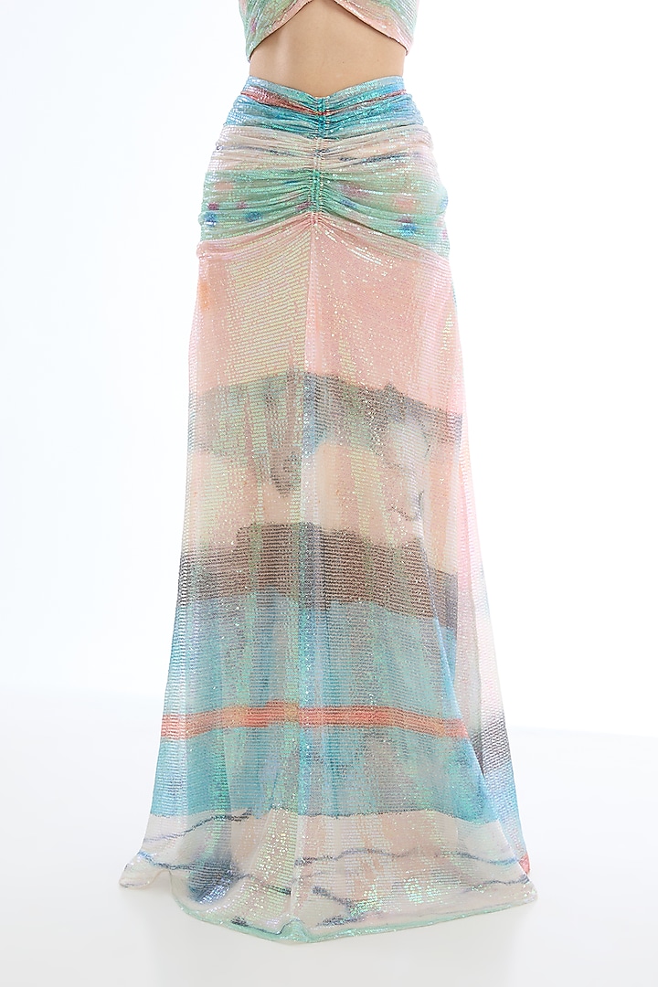 Multi-Colored Sequins Tulle Printed Wedding Lehenga Set by Aisha Rao at Pernia's Pop Up Shop
