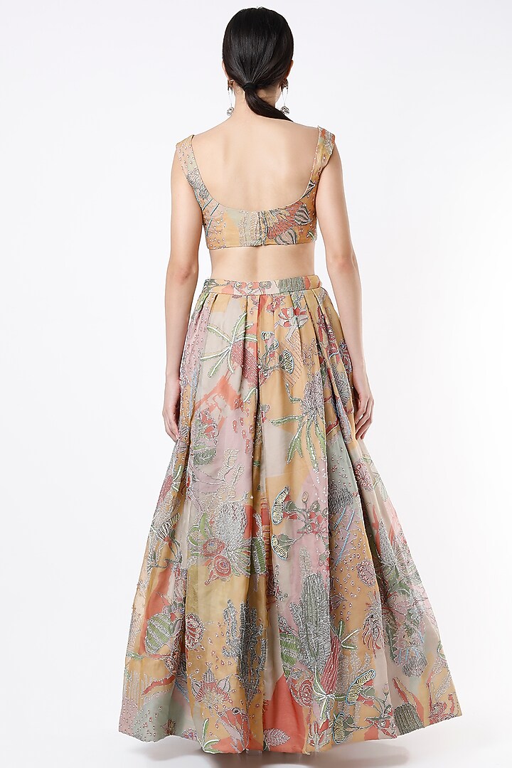 Aspen Yellow Printed & Embroidered Bridal Lehenga Set by Aisha Rao at Pernia's Pop Up Shop