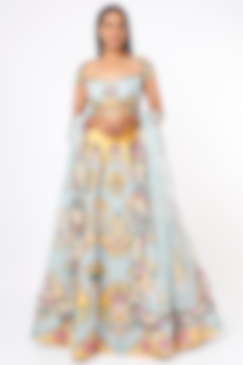 Yellow Raw Silk Embellished Bridal Lehenga Set by Aisha Rao at Pernia's Pop Up Shop