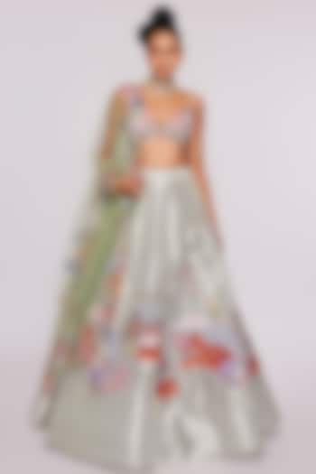 Ivory Embellished Bridal lehenga for 22 Lehenga Set by Aisha Rao at Pernia's Pop Up Shop