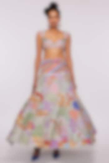 Ivory Bridal Lehenga Set With Applique Work by Aisha Rao at Pernia's Pop Up Shop