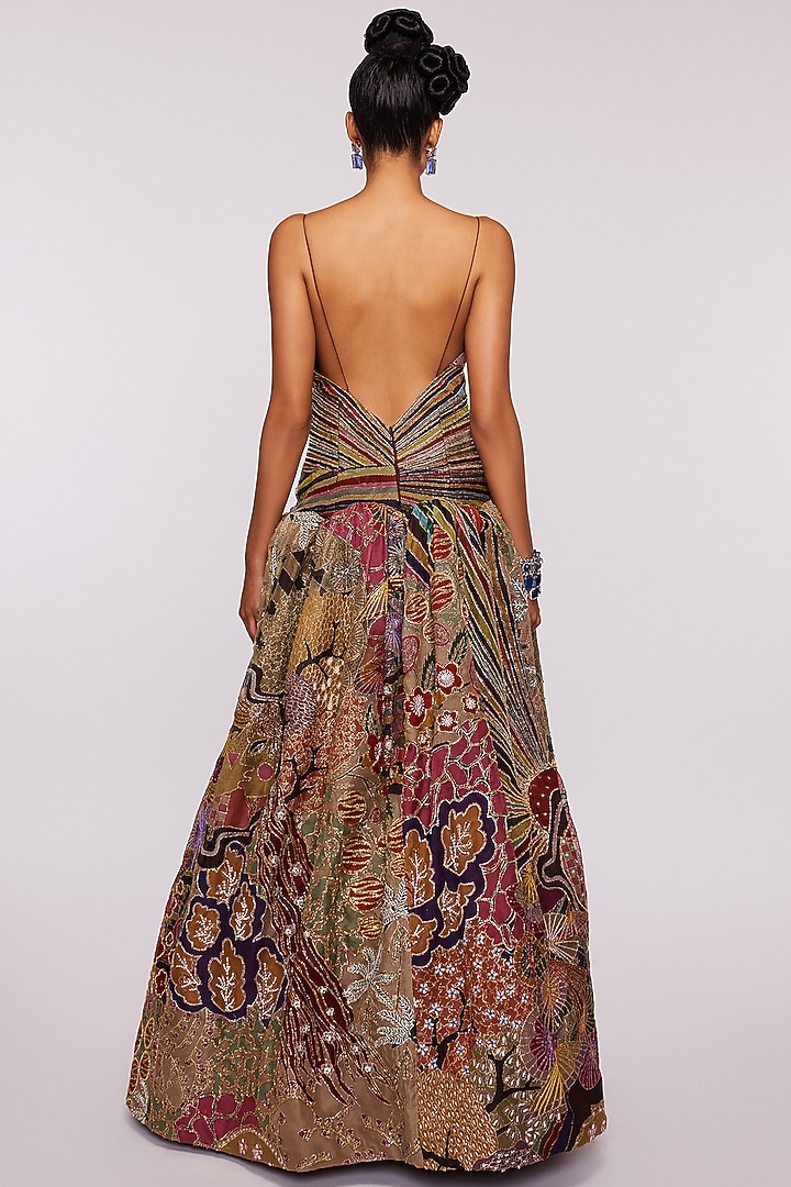 Pink Printed & Embellished Bridal Gown by Aisha Rao at Pernia's Pop Up Shop