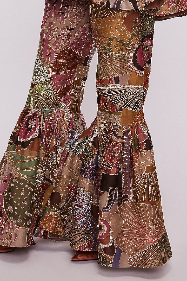 Multi-Colored Printed & Embellished Bridal Sharara Set by Aisha Rao at Pernia's Pop Up Shop
