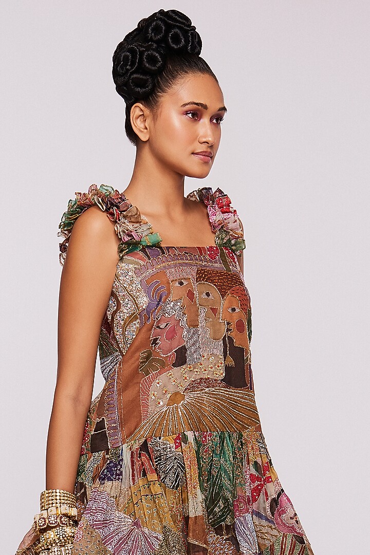Multi-Colored Printed & Embellished Bridal Sharara Set by Aisha Rao at Pernia's Pop Up Shop