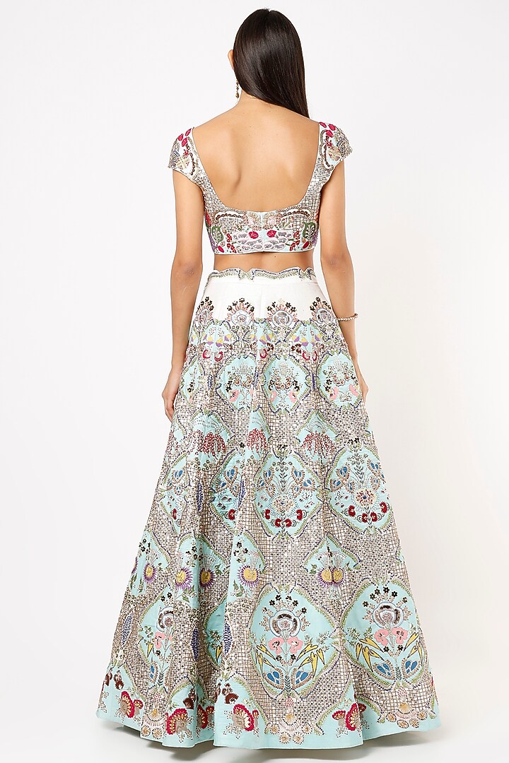 Ivory Embellished Bridal Lehenga Set by Aisha Rao at Pernia's Pop Up Shop