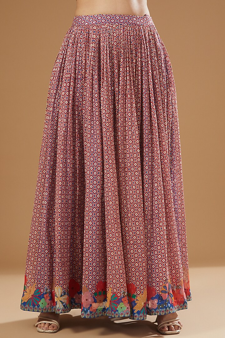 Blush Pink Dobby Printed & Embellished Wedding Lehenga Set by Aisha Rao at Pernia's Pop Up Shop