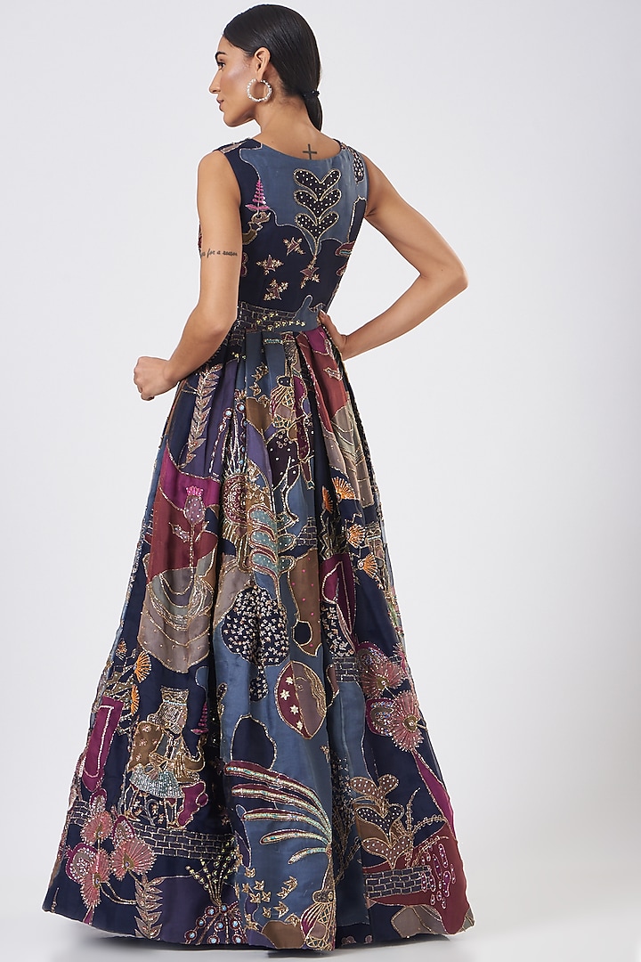 Multi-Coloured Printed Wedding Gown by Aisha Rao at Pernia's Pop Up Shop