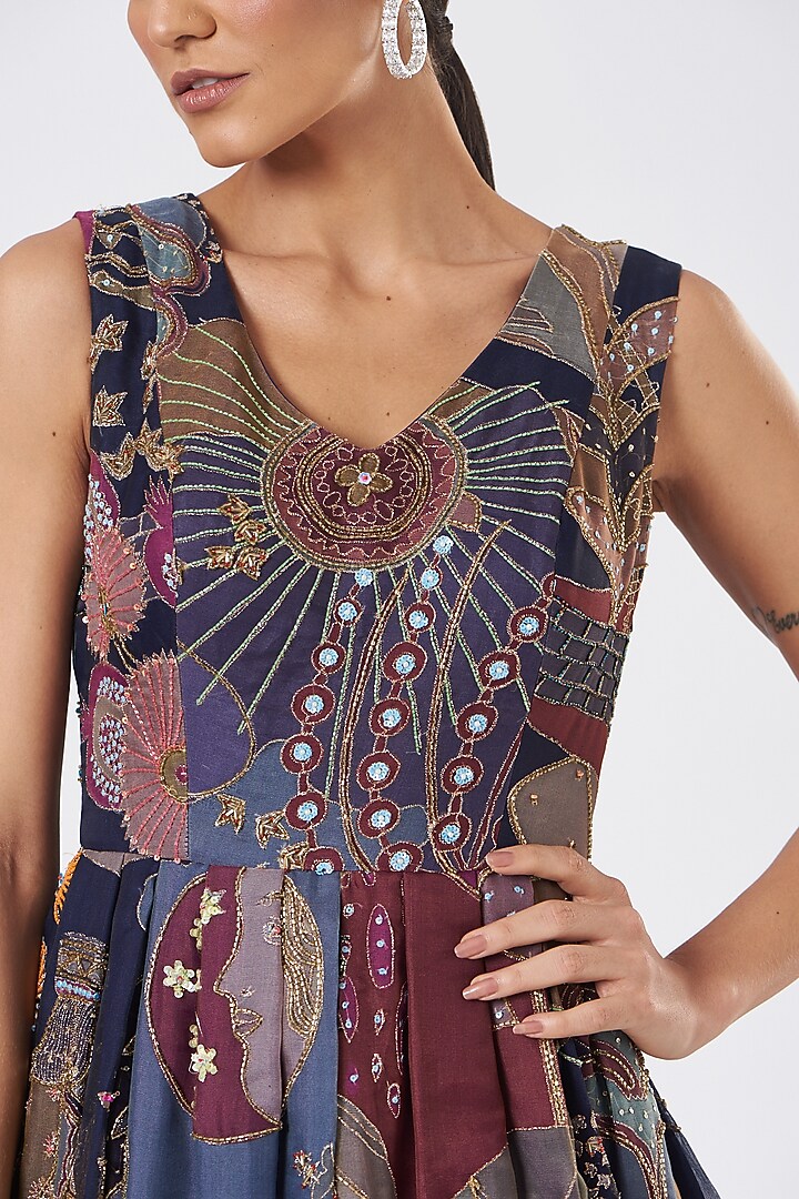 Multi-Coloured Printed Wedding Gown by Aisha Rao at Pernia's Pop Up Shop