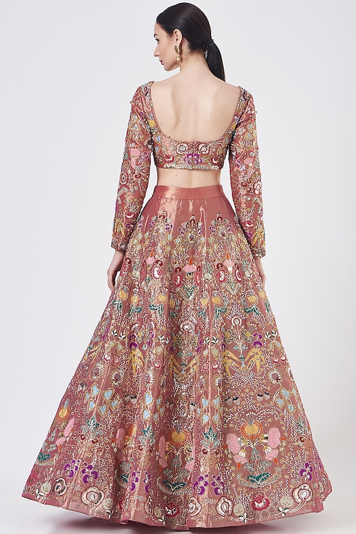 Pink Embellished Bridal Lehenga Set by Aisha Rao at Pernia's Pop Up Shop