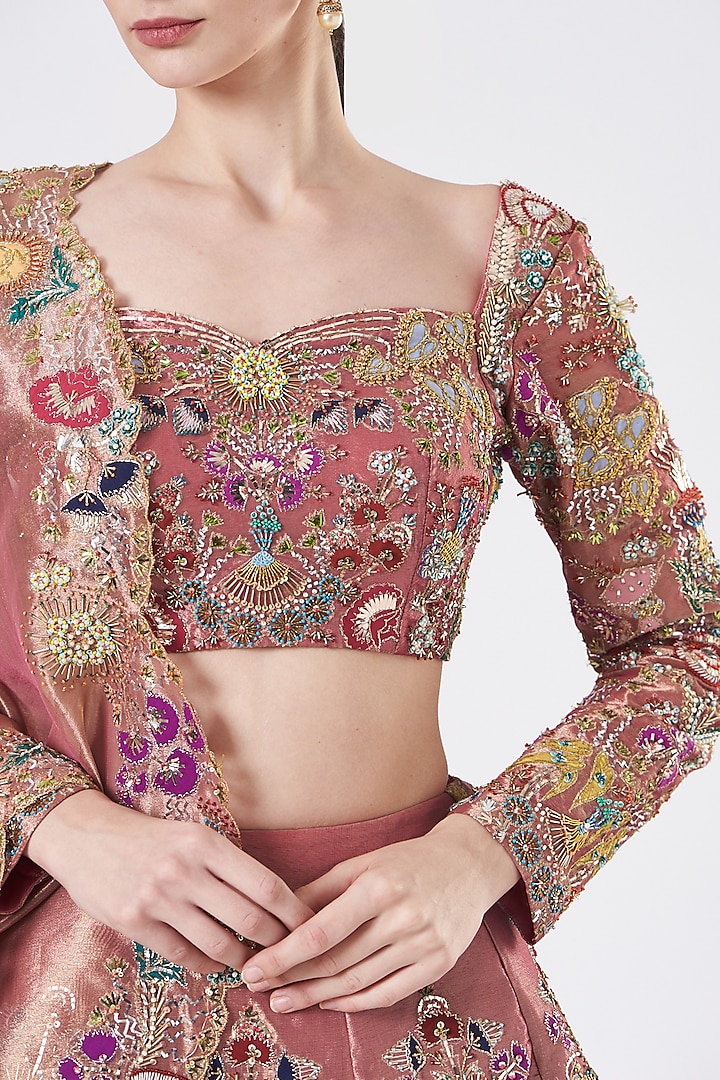 Pink Embellished Bridal Lehenga Set by Aisha Rao at Pernia's Pop Up Shop