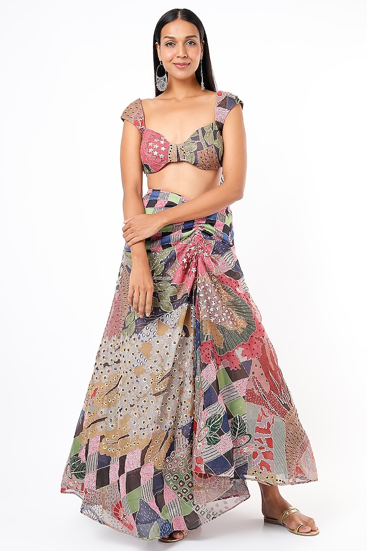 Multi-Colored Printed Skirt Set by Aisha Rao at Pernia's Pop Up Shop