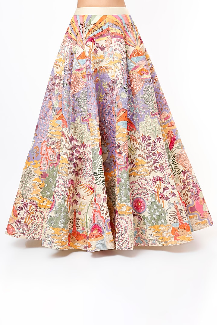 Kalidar Crystal Embellished Semi-stitched Bling Lehenga