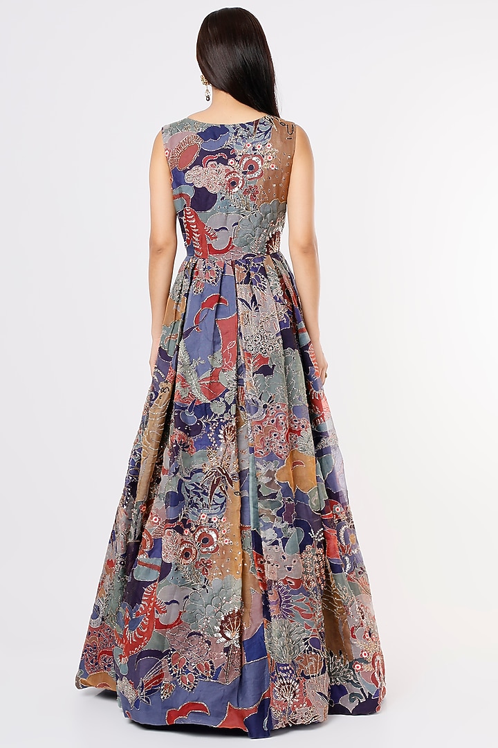 Violet Organza Printed Wedding Gown by Aisha Rao at Pernia's Pop Up Shop