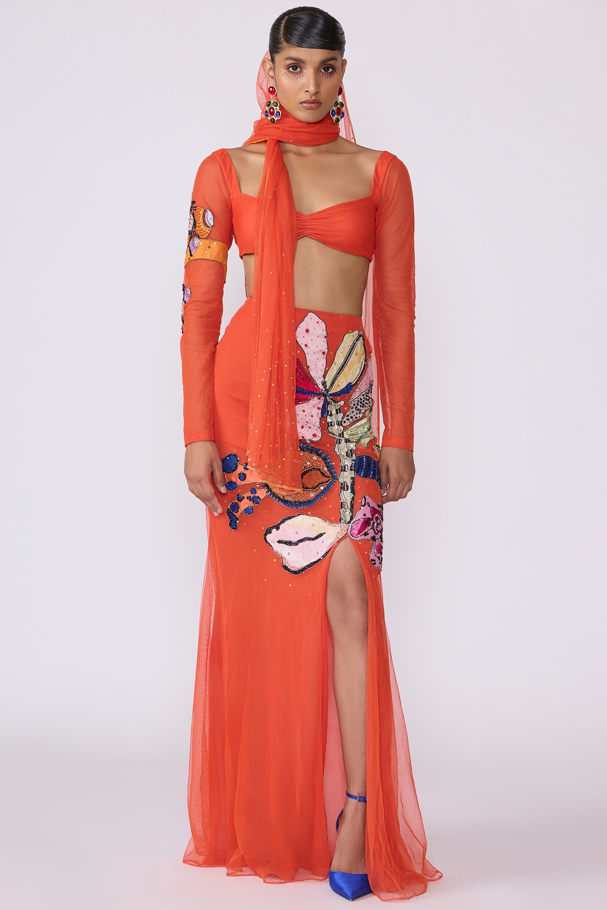 Orange skirt in spanish shop