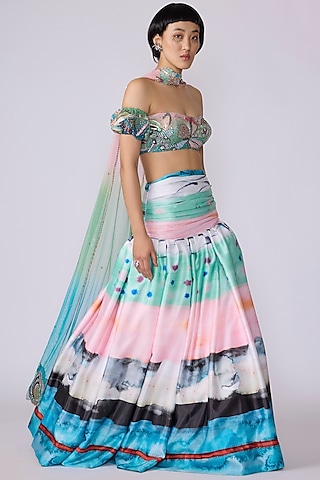 Aurora Organza Skirt Set by Aisha Rao