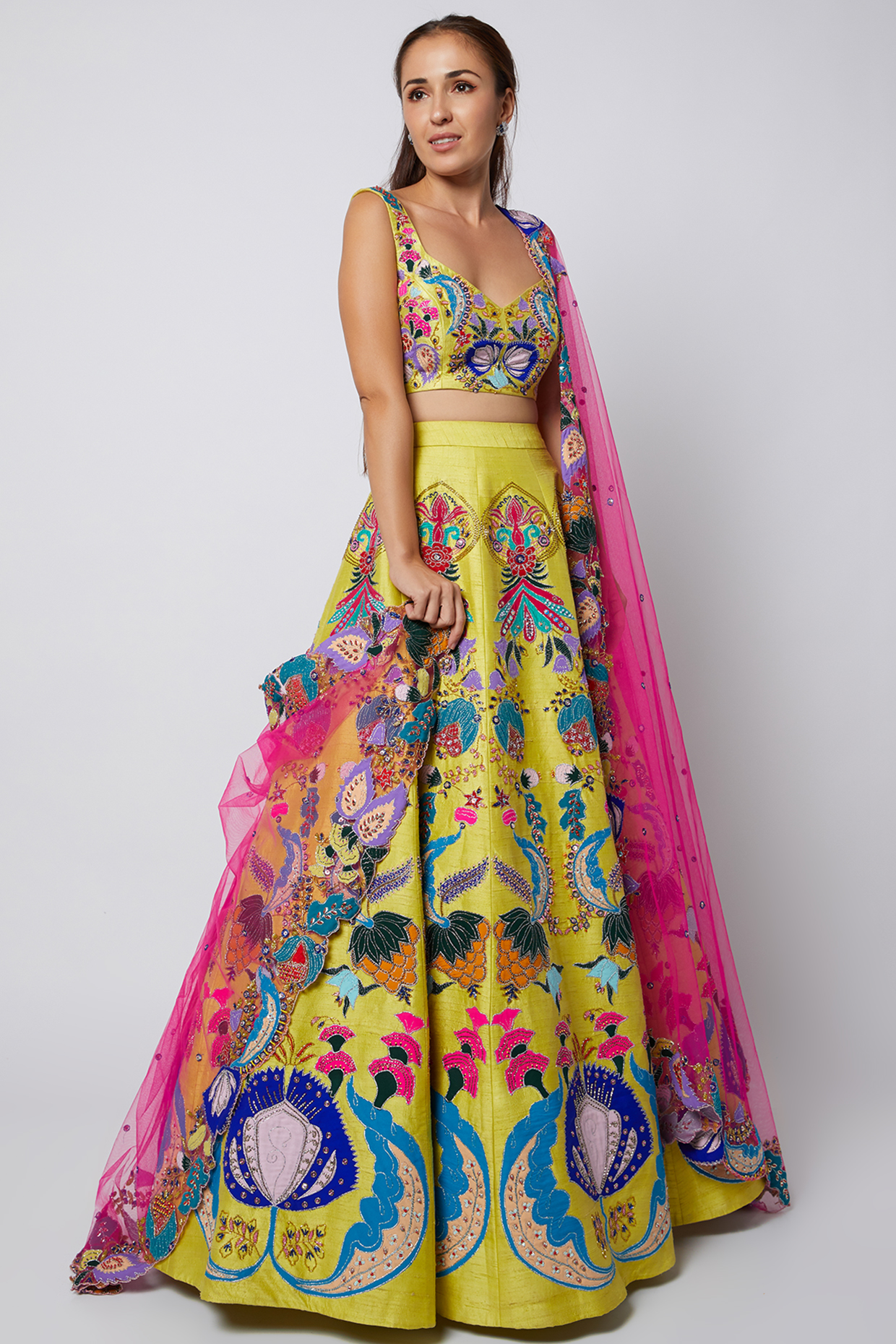 Limelight Embellished Lehenga Set Design by Aisha Rao at Pernia s