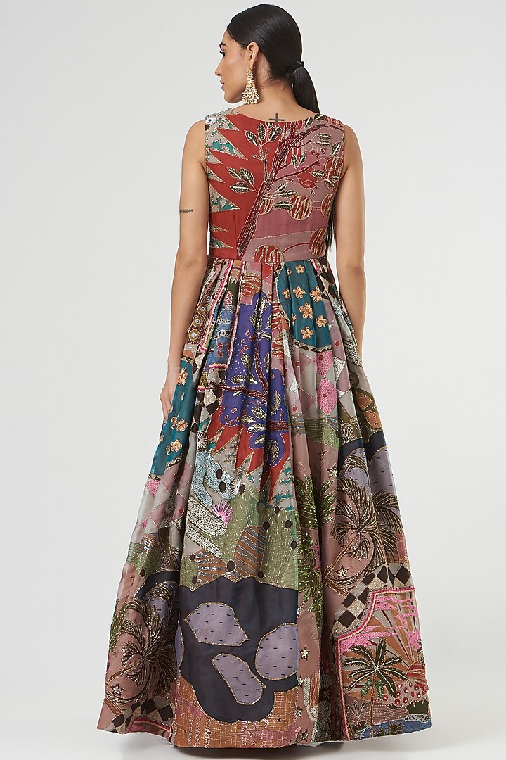 Peach Printed Wedding Gown by Aisha Rao at Pernia's Pop Up Shop