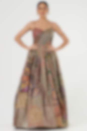 Pink Printed Wedding Gown by Aisha Rao at Pernia's Pop Up Shop