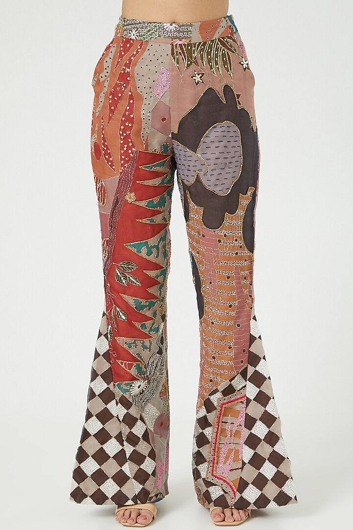 Multi-Colored Printed & Embellished Kurta Set by Aisha Rao at Pernia's Pop Up Shop