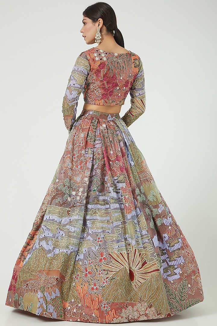 Multi-Colored Printed & Embellished Bridal Lehenga Set by Aisha Rao at Pernia's Pop Up Shop