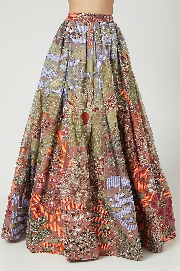 Multi-Colored Printed & Embellished Bridal Lehenga Set by Aisha Rao at Pernia's Pop Up Shop