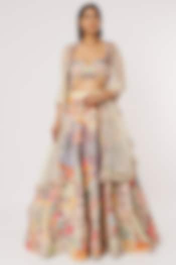 Ivory Beige Embellished Bridal Lehenga Set by Aisha Rao at Pernia's Pop Up Shop