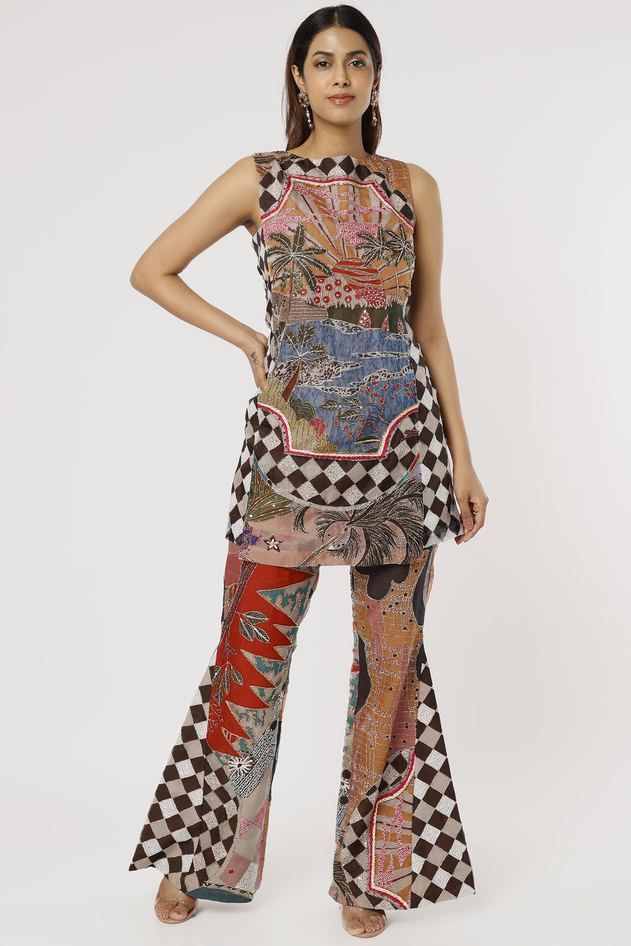 Multi-Coloured Printed Kurta Set by Aisha Rao at Pernia's Pop Up Shop