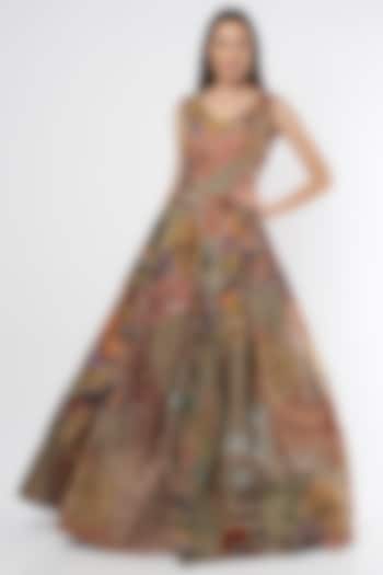 Multi-Colored Printed Gown by Aisha Rao