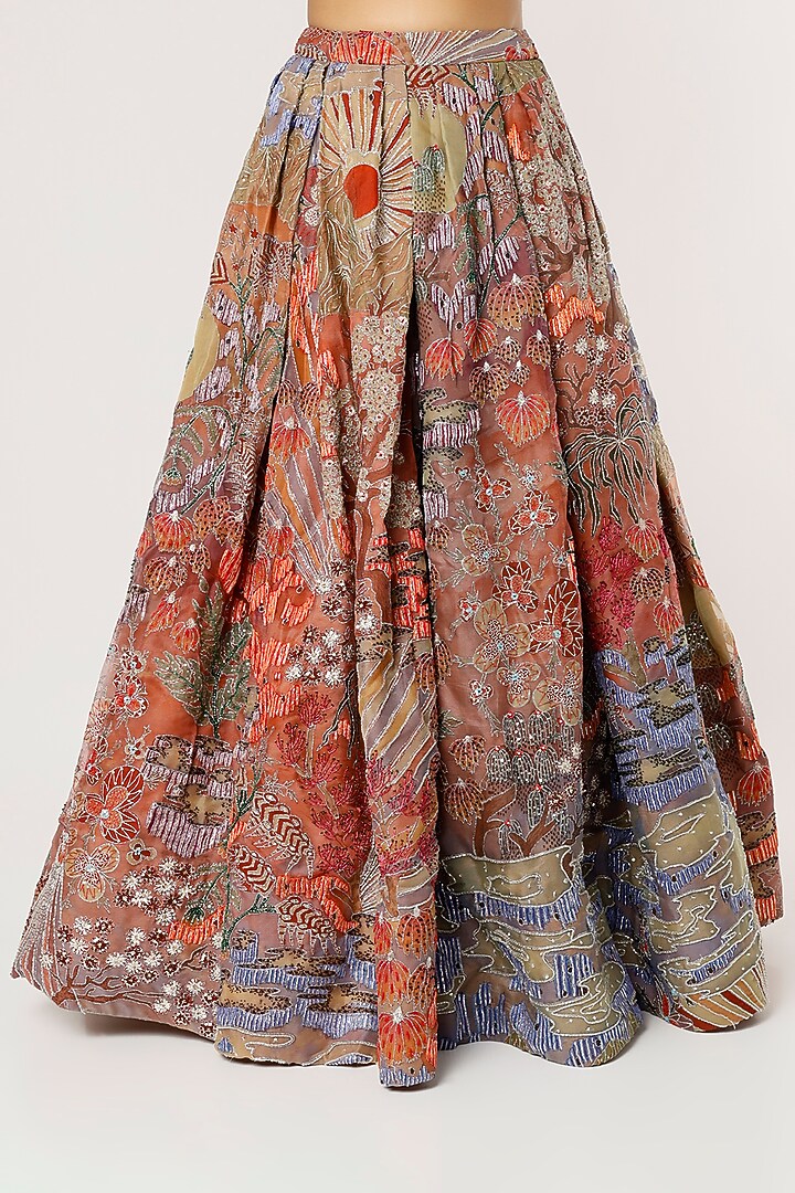 Multi-Coloured Printed & Embellished Bridal Lehenga Set by Aisha Rao at Pernia's Pop Up Shop