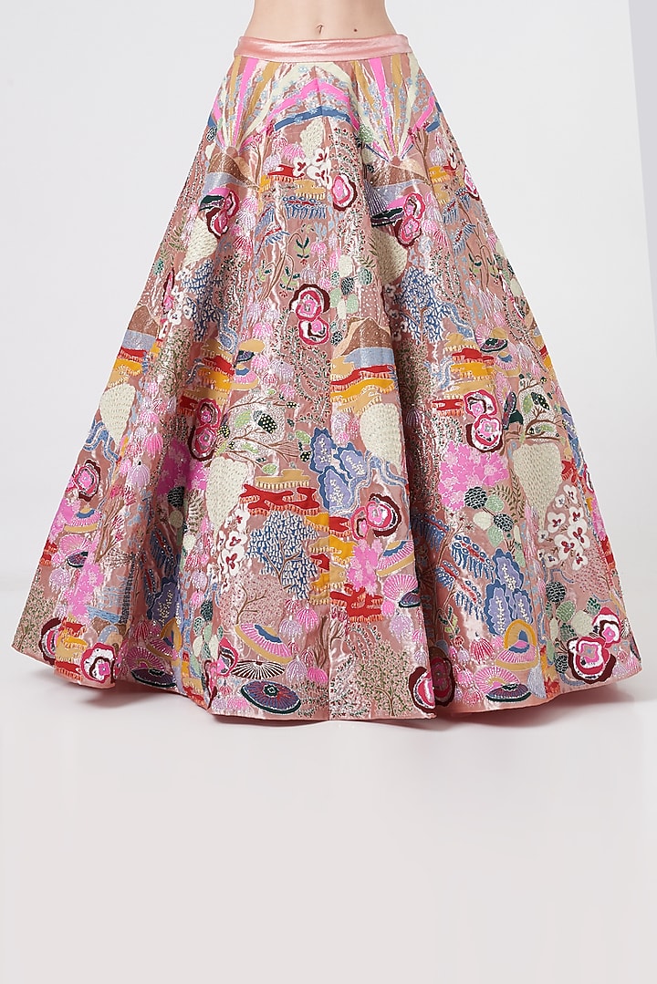 Peach Embellished Bridal Lehenga Set by Aisha Rao at Pernia's Pop Up Shop