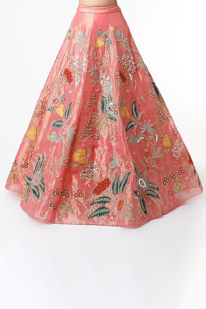 Pink Zardosi Embellished Bridal Lehenga Set by Aisha Rao at Pernia's Pop Up Shop