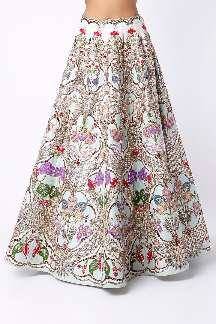 Ivory Embellished Bridal Lehenga Set by Aisha Rao at Pernia's Pop Up Shop