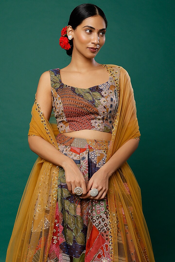 Multi-Colored Embellished Bridal Lehenga Set by Aisha Rao at Pernia's Pop Up Shop
